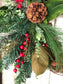 Christmas Wreath, Buffalo Plaid Christmas, Holiday Wreath, Rustic Holiday Decor, Farmhouse Christmas - Ash & Hart Floral