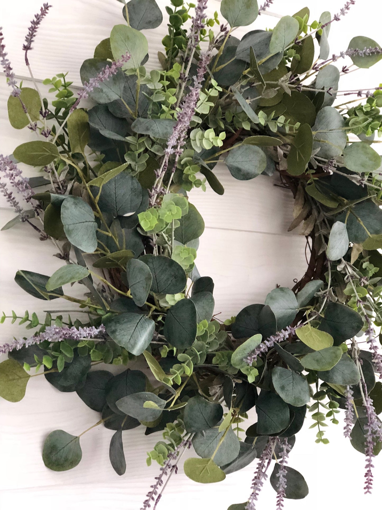 Eucalyptus and Lavender Wreath, Greenery Wreath, Everyday Wreath, Farmhouse Wreath