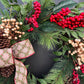 Red Berrry and Pine Christmas Front Door Wreath - Ash & Hart 