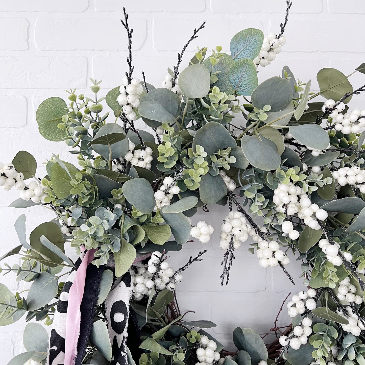 Eucalyptus and Winter Berry Valentines Day Front Door Wreath - Ash & Hart 