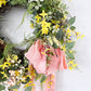 Spring Front Door Wreath, Yellow Forsythia Easter Wreath, Mothers Day Gift Wreath - Ash & Hart 