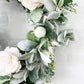 Spring Bliss - White Peony Easter Wreath with Speckled Eggs & Silk Ribbon - Ash & Hart 