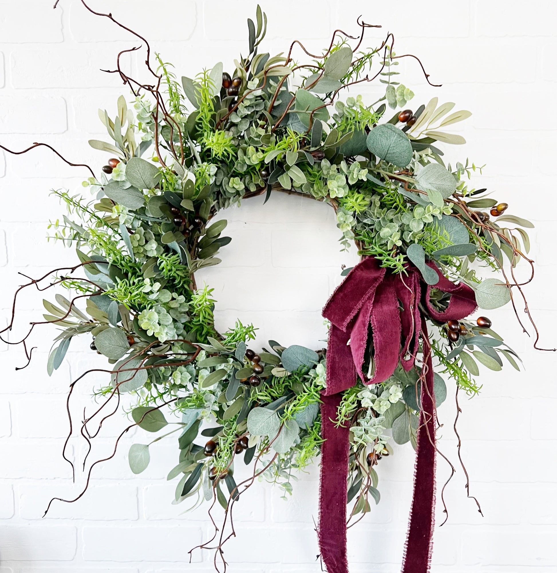 Olive, Rosemary and Eucalyptus Winter Wreath - Ash & Hart 