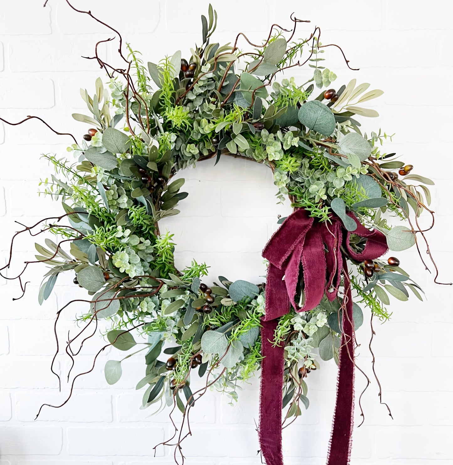 Festive Holiday Olive Wreath - Elegant Front Door Christmas Decor - Ash & Hart 