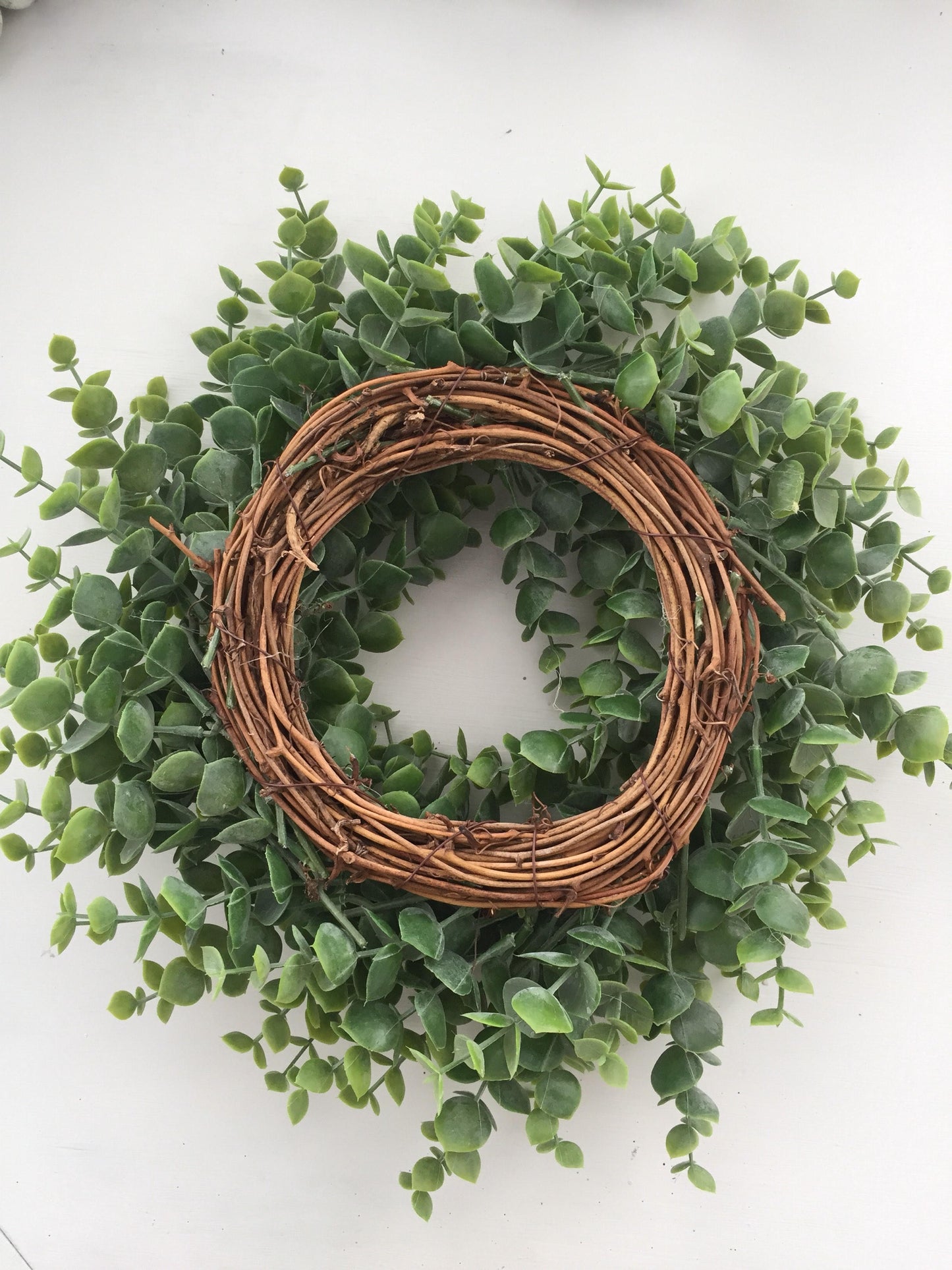 Eucalyptus Candle Ring Wreath, Farmhouse Wreath, Eucalyptus Wreath