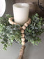 Natural Farmhouse Beads, Natural Wood Bead Garland, Farmhouse Decor, Home Decor Beads - Ash & Hart Floral