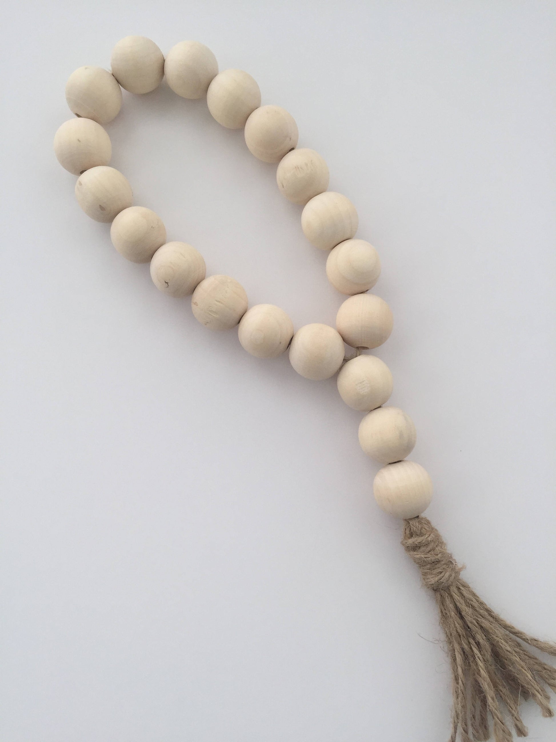 Large Bead Garland Wooden Bead String Rustic Prayer Beads