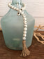 Adjustable White Chippy Demijohn Jar Beads, Farmhouse Beads, Home Decor Beads, Wood Bead Garland, Boho Beads