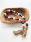 Patriotic Wood Bead Garland, Patriotic Farmhouse Beads, Americana Home Decor Beads