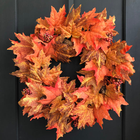Fall Wreath, Fall Maple Leaf Wreath, Autumn Wreath