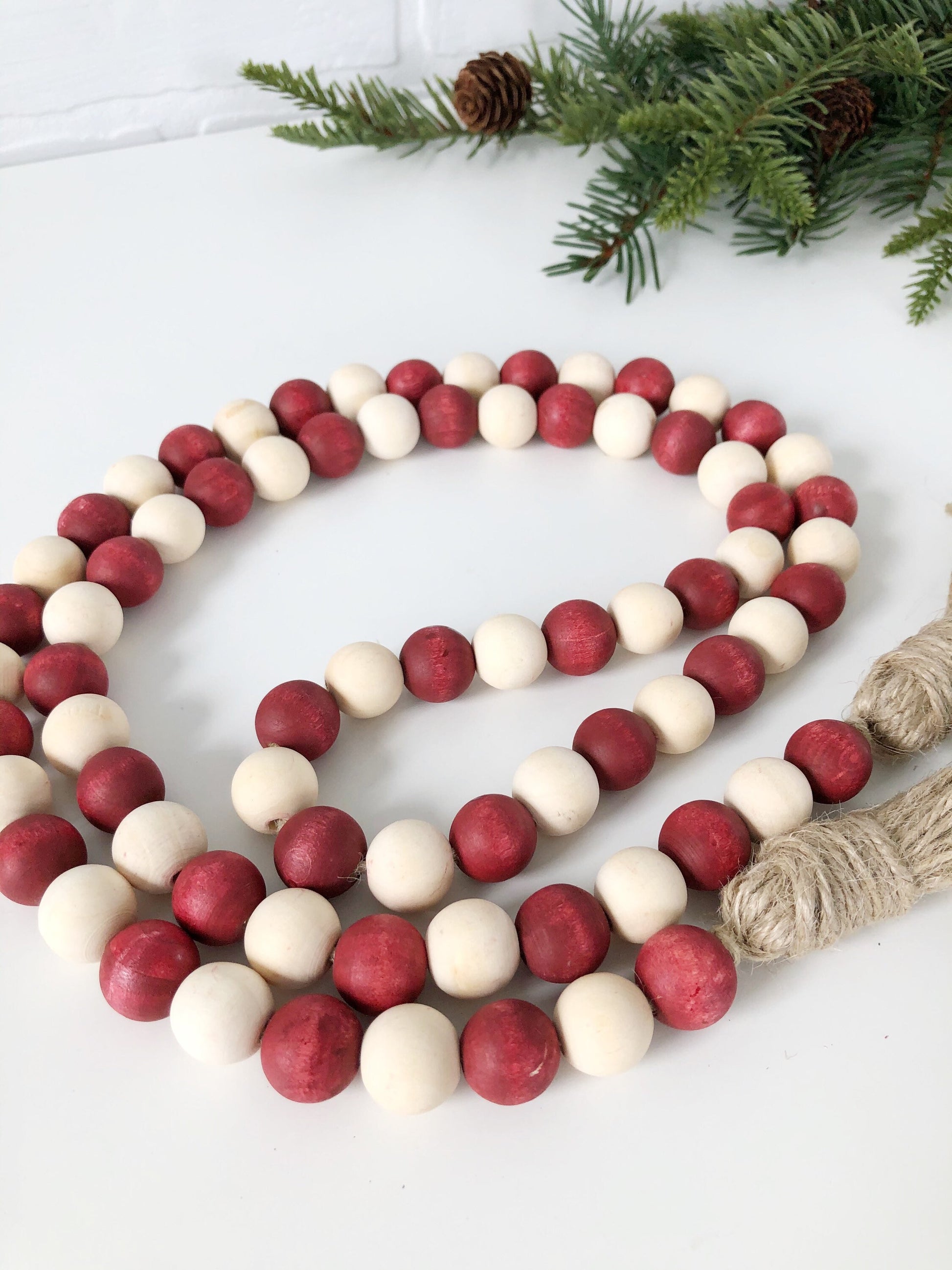 Rustic Red Bead Garland, Set/2 - The Crafty Decorator