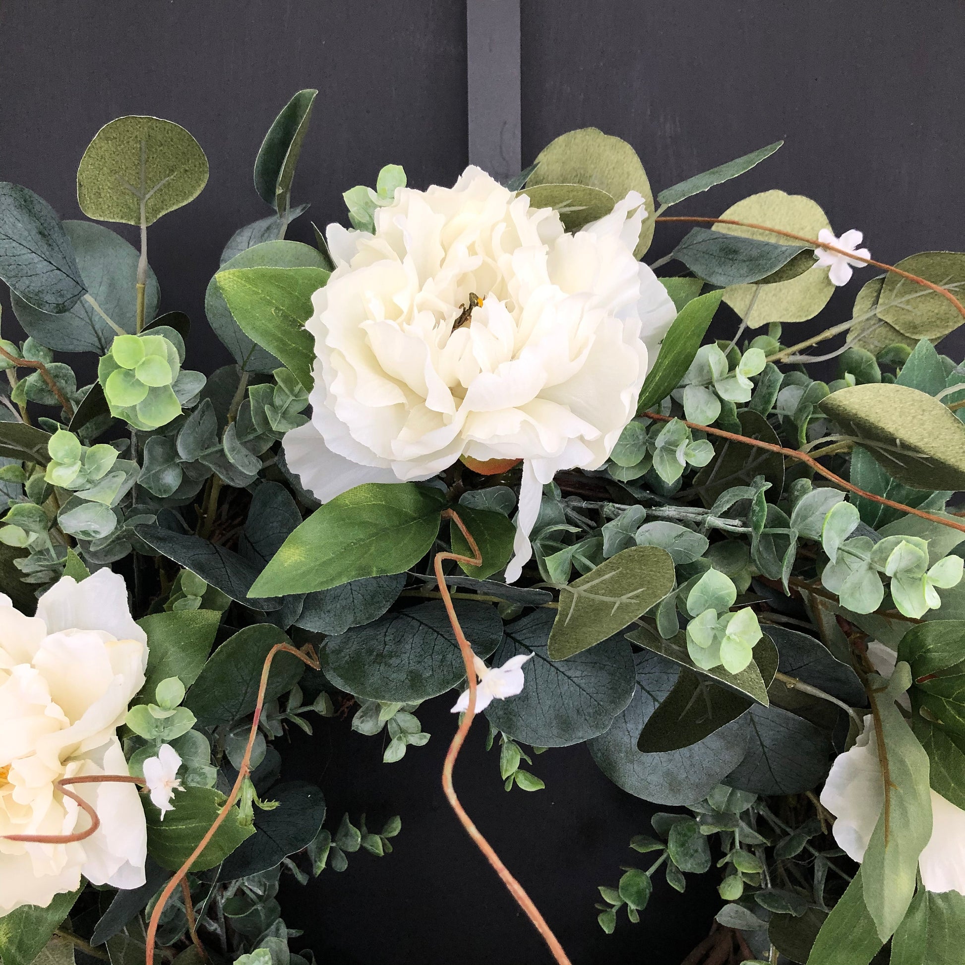 Spring Wreath for Front Door, Peony and Eucalyptus Wreath - Ash & Hart Floral