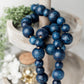 Blue Wooden Bead Garland, Farmhouse Beads