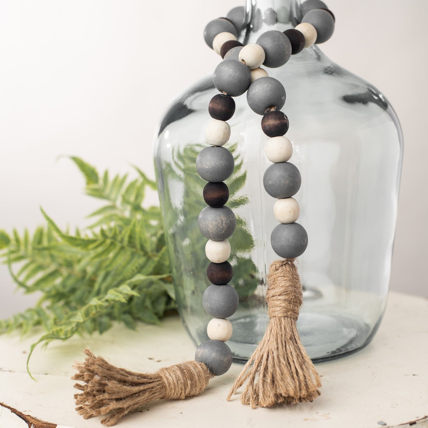 Multi-Color Farmhouse Beads, Wood Bead Garland, Home Decor Beads