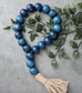 Blue Wood Bead Garland Loop, Wood Bead Garland, Nautical Home Decor, Modern Home Decor Beads