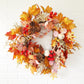 Fall Maple Leaf Wreath for Front Door, Fall Leaf and Berry Wreath