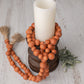 Rustic Orange Farmhouse Beads, Fall Garland Decor, Farmhouse beads