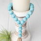 Turquoise Wood Bead Loop, Farmhouse Wood Bead Garland