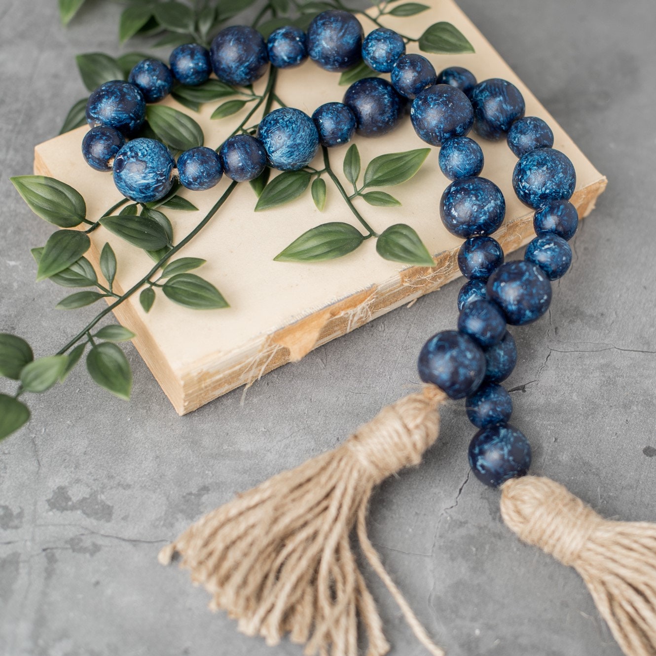 Wooden Candle Beads - Navy