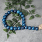 Blue Wood Bead Garland Loop, Wood Bead Garland, Nautical Home Decor, Modern Home Decor Beads